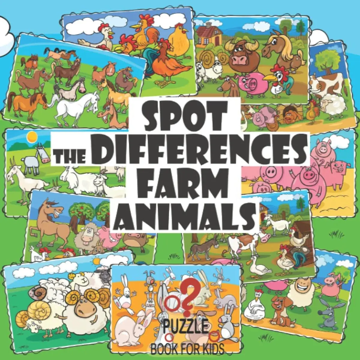 Spot the Differences - Farm Animals: Search and Find Picture Book for Kids Ages 4 and Up (What's Different?) Paperback – April 19, 2021