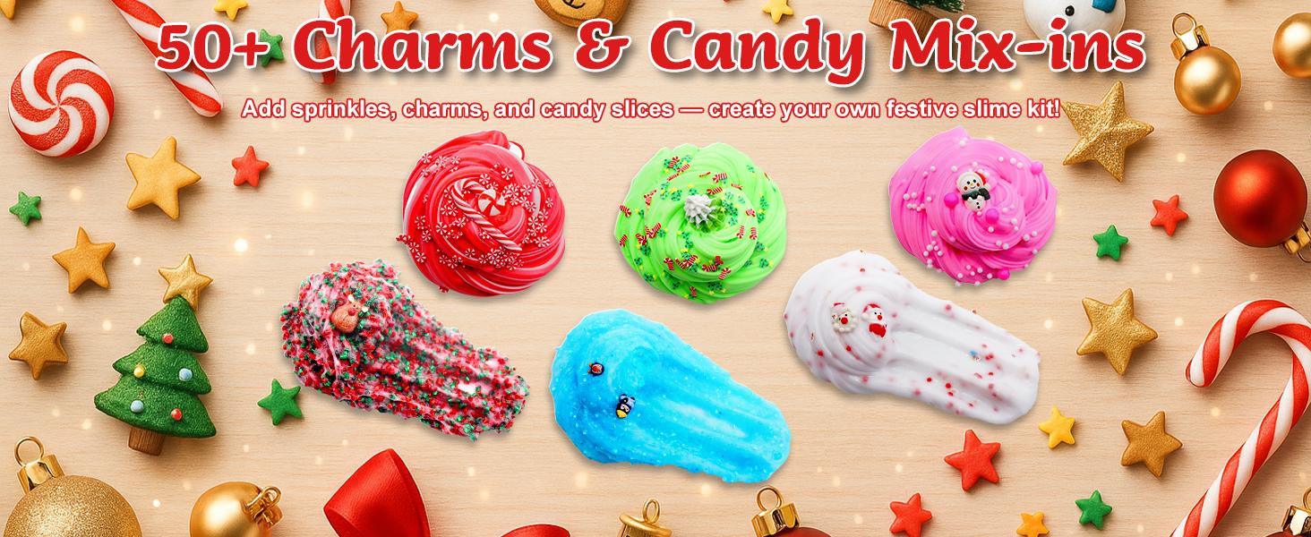 [Funewest] 2026 Slime Advent Calendar, Christmas 24-Day Countdown Calendar with Different Texture Fluffy Slime Kit, Playful Toy for Kids (Ages 4-12)