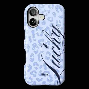Blunt Purple Leopard Sparkle Lucky Case for iPhone 16 15 14 Pro Max | Aesthetic Peri Lavender Cheetah Pattern Printed Cover | Preppy Lucky Graphic Printed Case