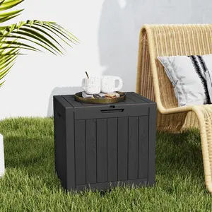 31 Gallon Deck Box, Lockable Outdoor Storage Box Indoor and Outdoor Use, Waterproof Resin Package Delivery Box