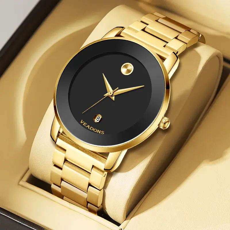Elegant Business Quartz Timepieces for Ladies & Gentlemen – Solid Stainless Steel Straps, Calendar Function, Scratch-Resistant Dial, Water-Resistant, Sleek Minimalist Style, Durable & Versatile for Professional/Casual Use