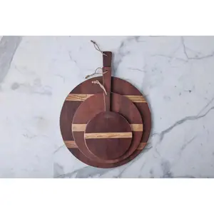 etúHOME Saddle Acacia Wood Round Charcuterie Board ~ Extra Small
