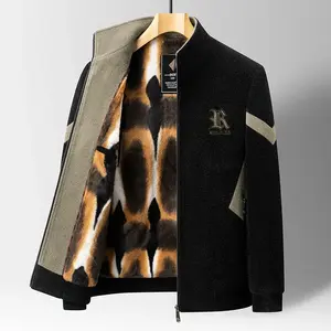 Men's Slim Lapel Thicken Warm Wool Blends Jacket