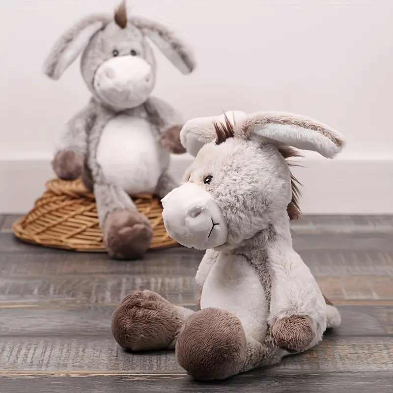 32cm/12.59inch Soft Plush Donkey Toys Cuddly Donkeys For Boys Girls Fluffy Stuffed Animal Playing Plush Toys Holiday Gifts Birthday Decor Easter Party Christmas Gifts Happy New Year