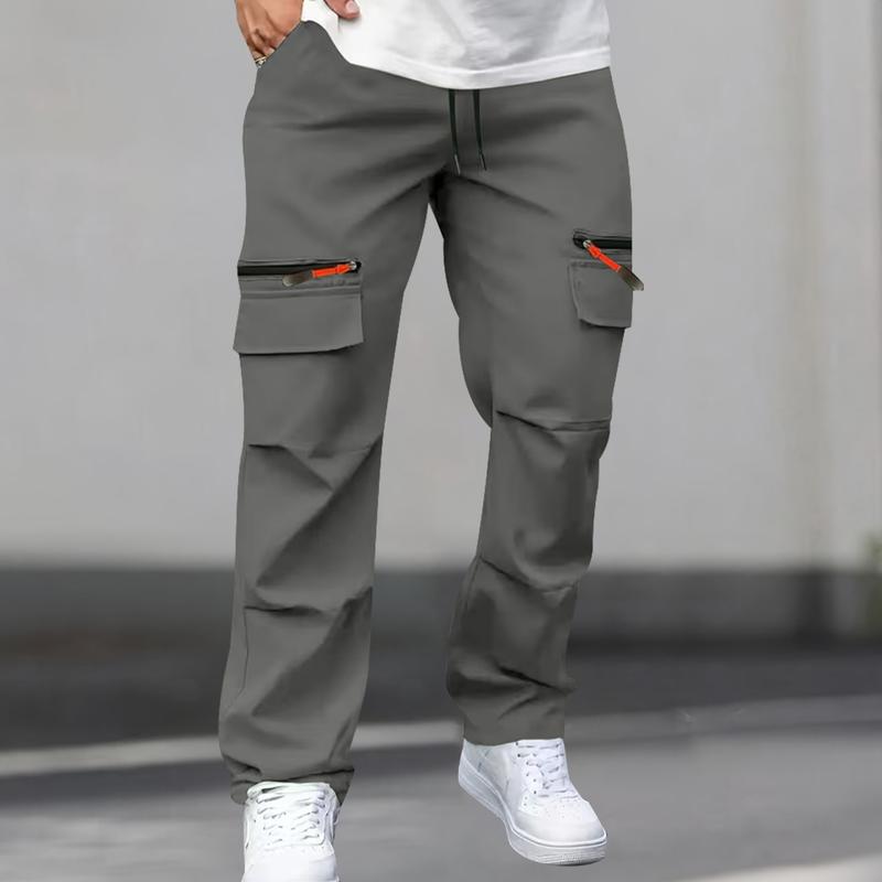 Men's Outdoor Hiking Loose Fit Cargo Pants, 4 Pack - Relaxed fit with an extended size range, multiple pockets, faux zipper pocket design, drawstring waistband, lightweight and breathable, perfect for hiking, camping, and everyday casual wear all-season w