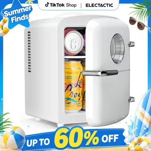Electactic 4L Mini Fridge, 12V/120V AC/DC Portable Electric Cooler & Warmer with Thermo-Electric Peltier System, Cool & Heat Function for Car/Home/Office, White