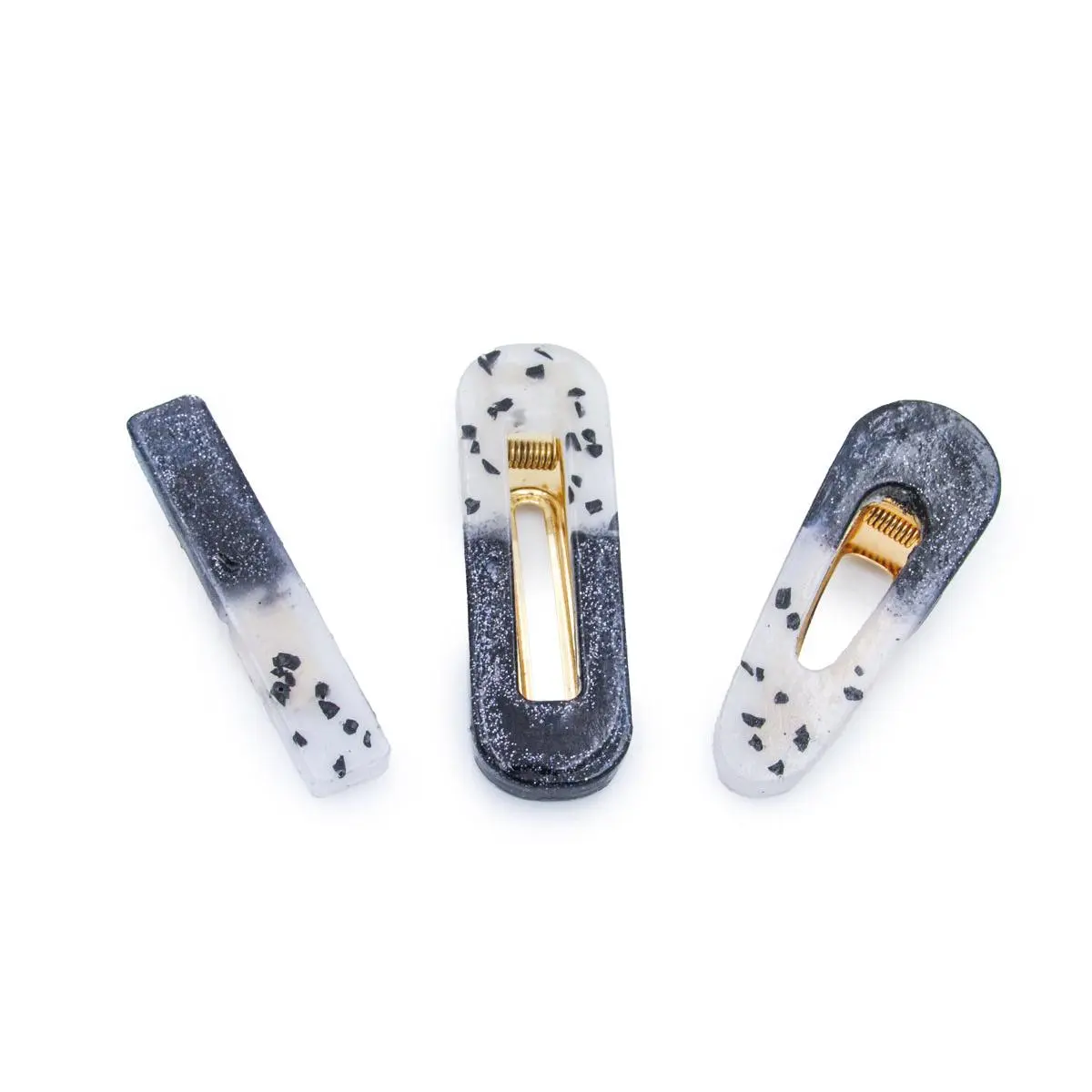 Black and White Modern Acrylic Resin Barrettes