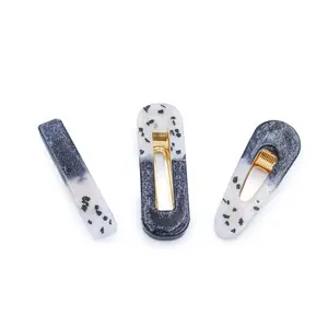 Black and White Modern Acrylic Resin Barrettes