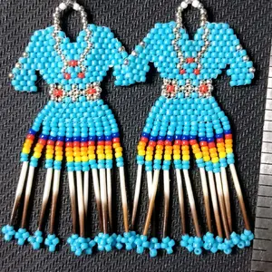 Beaded dresses with porcupine quills