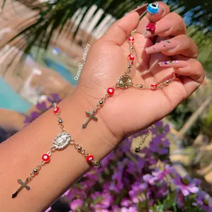 Rosary evil eye bracelet