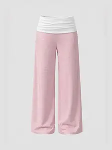 Women's Casual Striped Straight Leg Pants, High Waist, Fashionable Daily Style, Comfortable Fit, Perfect for All-Day Wear, Versatile Fashion Essential
