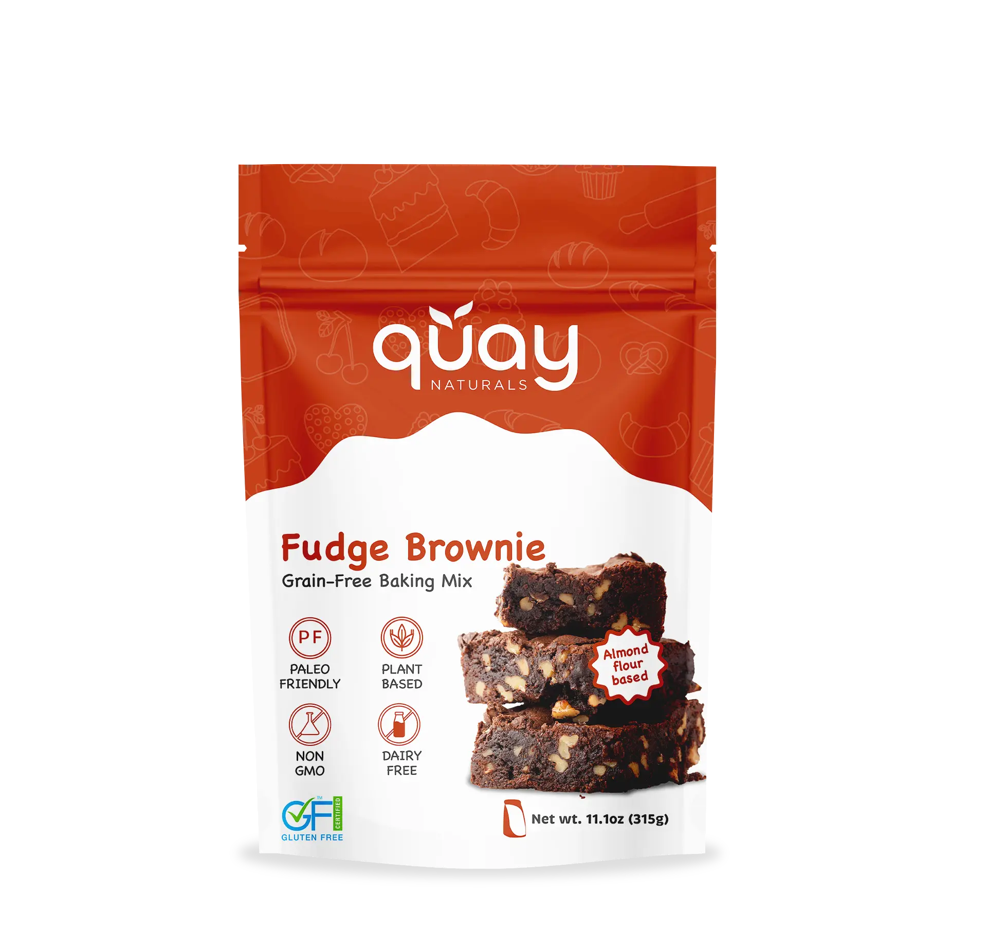 Quay Naturals Fudge Brownie Mix - Grain-Free, Gluten-Free, Non-GMO, Dairy-Free, Almond & Coconut Based, Rich Chocolatey Fudgy Brownies