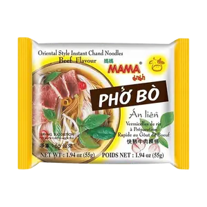 MAMA Thai Pho Bo Vietnamese Beef Rice Noodles - 4 Pack (55g Each) - Authentic Flavor