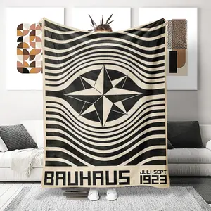 Bauhaus 2D Flat Pattern Flannel Blanket, Soft and Comfortable, Smooth and Cozy, Suitable for Camping, Outdoor, Sofa, Learning