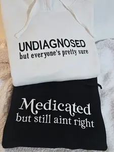 [MADE IN US] Embroidered UNDIAGNOSED and MEDICATED Sweater/Hoodie (FOR COUPLES)