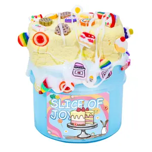 Slice of Joy Butter Slime Kit, DIY Clay Cake Themed Slime, 7oz Thick and Glossy, Grape Scented, ASMR Slime
