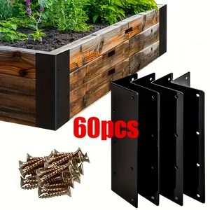 60 pieces (4 brackets +56 screws) /30 pieces (2 brackets +28 screws) 160mm thickened large L-shaped Angle codes, 90-degree bed Angle steel, garden fence connection parts, layer frame support hardware accessories