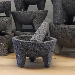 Molcajete 100% Lava Volcanic Stone, Mortar and Pestle, Small, Medium, Large, XL Kitchen Utensils