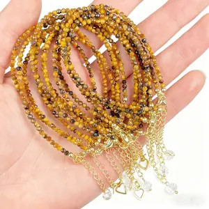 Mini Crystal Beads Bracelet Carnelian Aquamarine Clear Quartz Nnklets Handemade Women's Jewelry