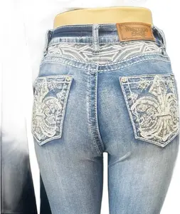 Westfield Eagle Jeans with Embroidered Pockets and Distinctive Design Denim Bottom