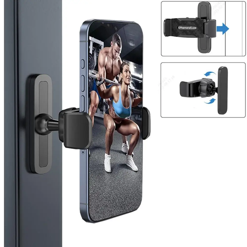 Gym Magnetic Phone Mount, 360° Adjustable Magnetic Phone Holder Attach To Metal Surface, Smartphone Cellphone Stand Exercise Equipment Accessories