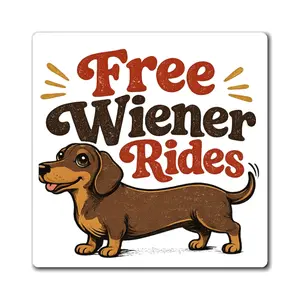 Free Wiener Rides Magnet | Dachshund Dog Fridge Sticker