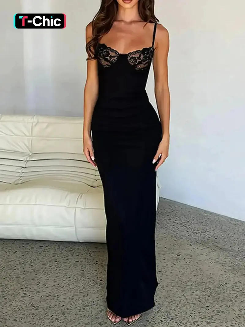 Dress black bodycon lace - TikTok Shop