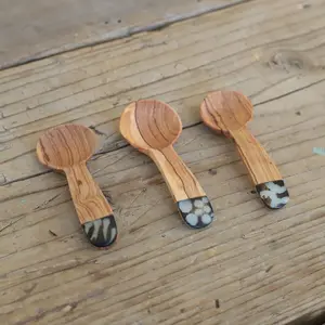 Spoon, Olive Wood, Small, Bone Inlay