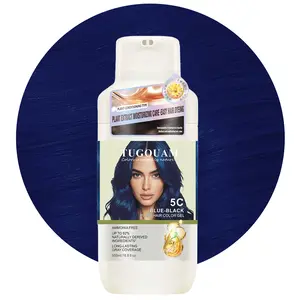 Navy Blue Hair Dye Shampoo - Covers gray hair, herbal ingredients, contains ginseng extract, natural hair dye, black hair dye conditioner, hair care dyeing product（16.9oz）