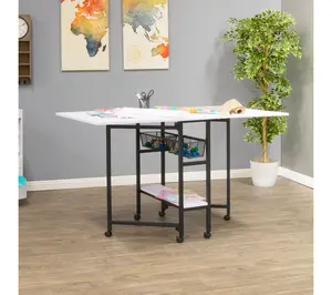 Sew Ready Standing Mobile Fabric Cutting Tablewith Storage