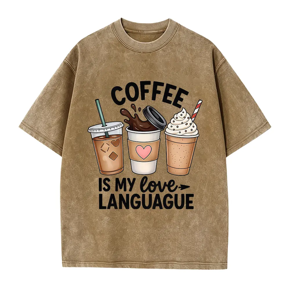 Women's Cotton Seamless Short-Sleeve Tshirt - Coffee-Themed Graphics Print, Round Neck, Plain Solid, Lightweight, Skin-Friendly, Soft, Breathable, Smooth, Fitted, Machine Washable, All Seasons Casual Top