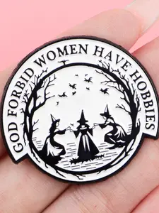 Mysterious Witch Enamel Brooch Pin, Elegant Women's Badge, Fashion Daily Accessory Gift, Durable Zinc Alloy Material, Durable Metal Pins