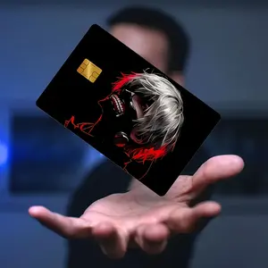 2pcs Cool Amine Credit Card Decal Sticker used for EBT, transportation, keys, credit cards, debit cards, card skins, protect bank cards, no bubbles, High Quality, suitable for small chip cards