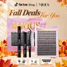 Mious Premium Cluster Lashes Kit, 8-18mm Mixed Length Wispy D-Curl False Eyelashes, Soft Fluffy DIY Eyelash Extensions with 270-Hour Long-Wearing Dual Bond & Seal, Tweezers, Bond+Seal+Remove Set, Lightweight Makeup