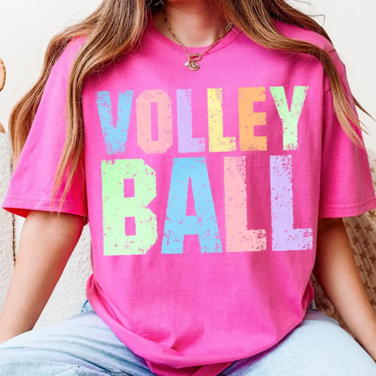 Volleyball Coquette Bow Unisex T-Shirt Game Day Preppy Volleyball Unisex T-Shirt