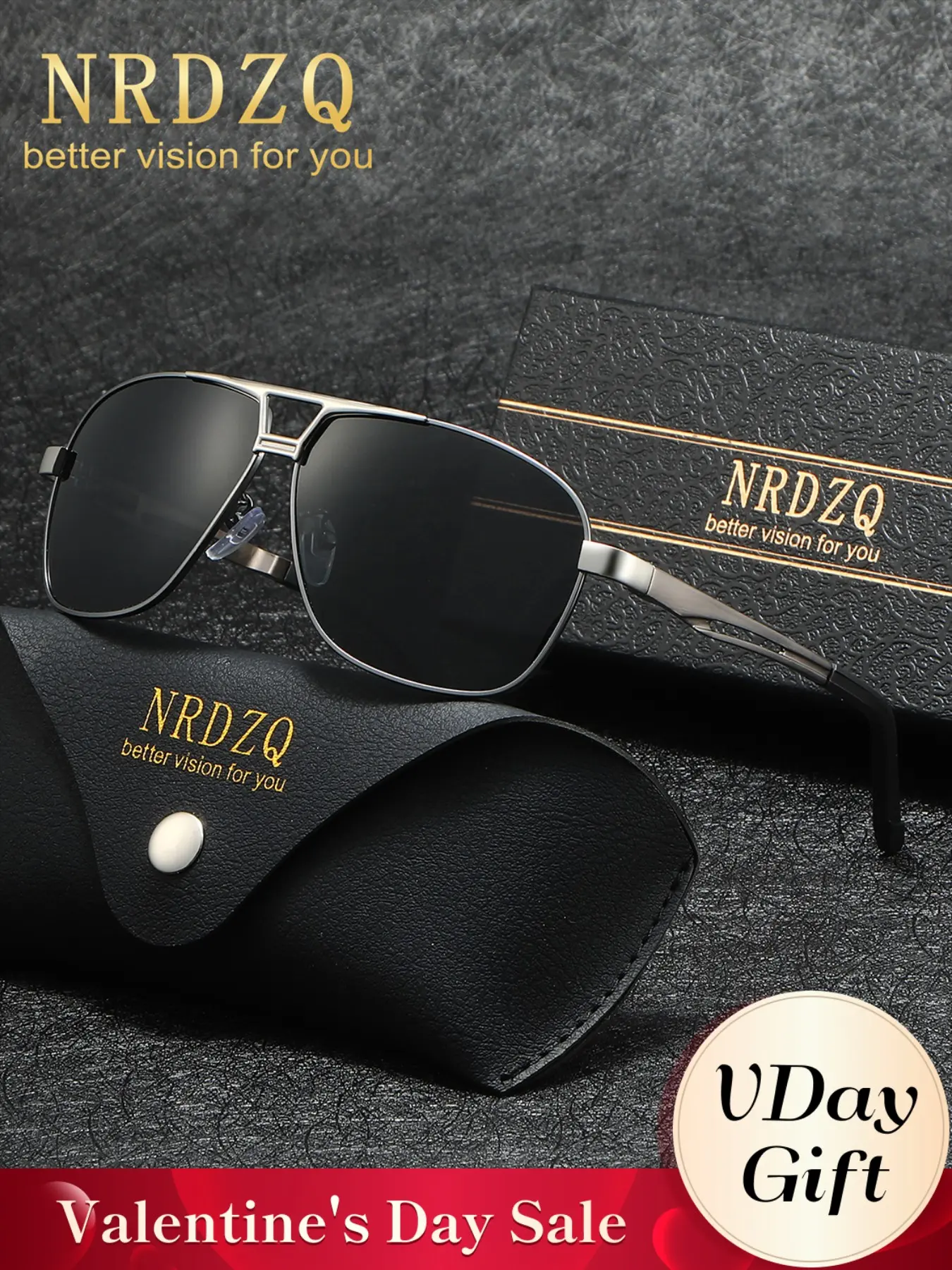 NRDZQ Retro Silver Polarized Aviator Lightweight Durable Sunglasses, UV400 Lenses, Anti-Slip Legs, Unisex Casual Business Trendy Sun Glasses