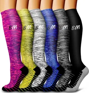 Bluemaple 6-Pack Copper Compression Socks for Men and Women Optimal Circulation Support for Medical Running Nursing and Athletic Activities All Seasons Adult Use