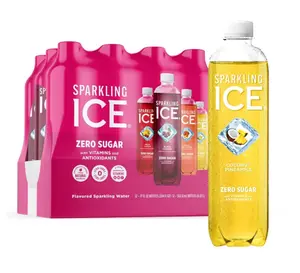 Sparkling Ice Pink Variety Pack, Flavored Sparkling Water, Zero Sugar, and Vitamins and Antioxidants, 17 fl oz, 12 count (Black Cherry, Peach Nectarine, Coconut Pineapple, Fruit Punch)