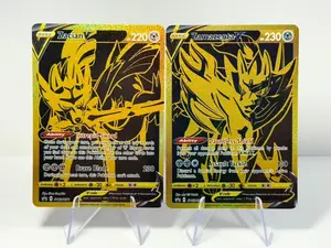 Pokemon TCG Trick or Trade Booster Packs Halloween Card Bundle Zacian V & Zamazenta V (Gold Secret)