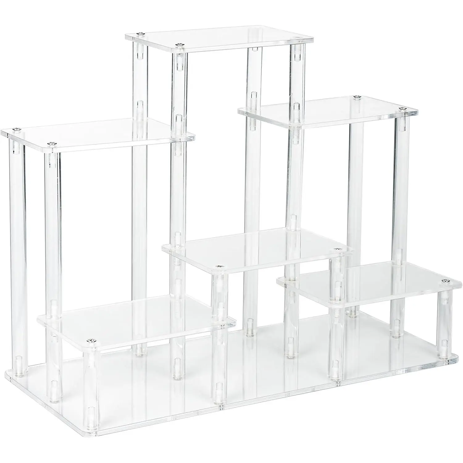 Riser Display Stand, 6-Tier Display Riser for  POP Figures, Clear Cologne Stand Perfume Organizer, Tiered Cupcake Stand for Dessert Table Display,  Risers