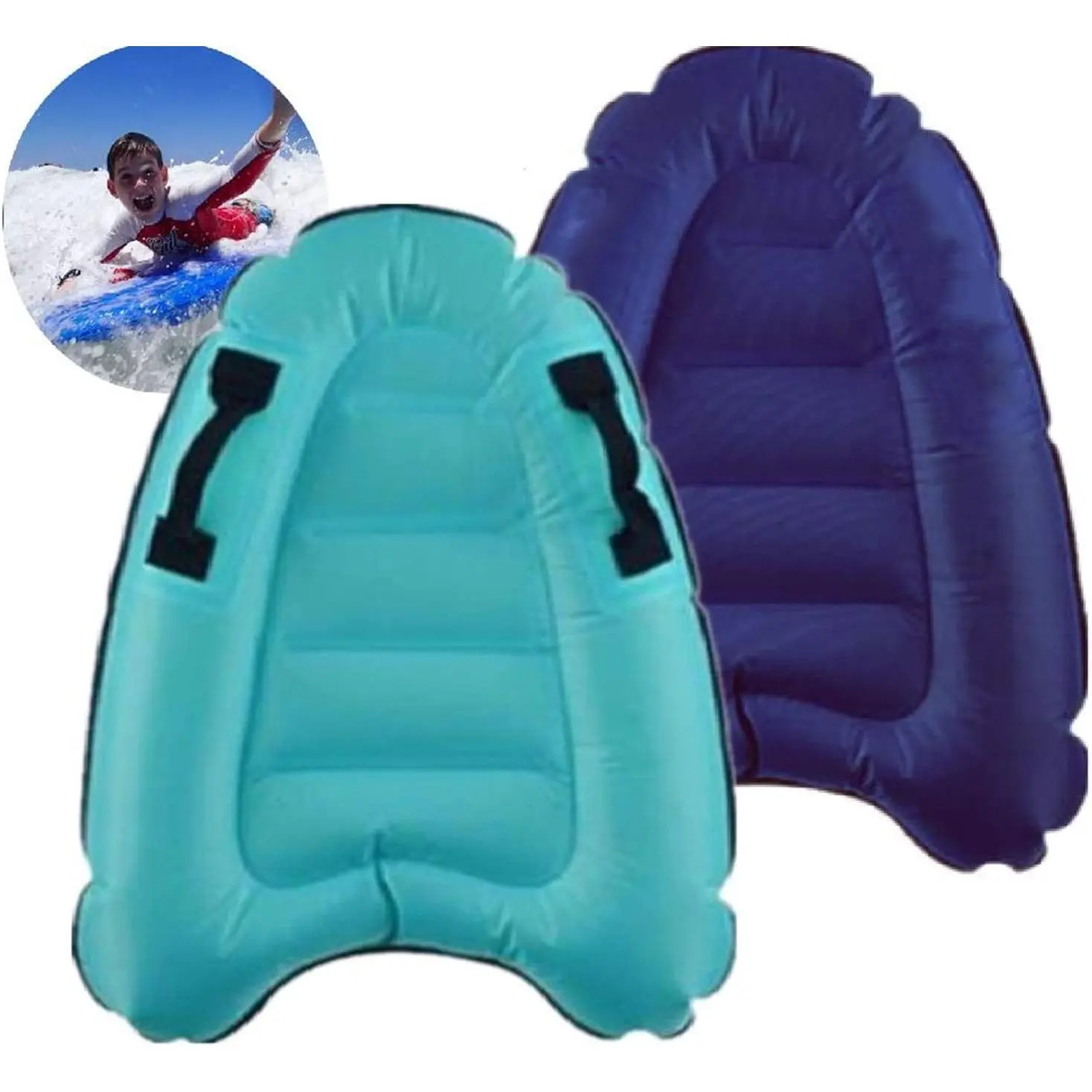 2 Inflatable Body Board For Beach Surfing Slip & Slide Boogie Boards Sled Rider Swimming Pool Floating Summer Water Fun Both And Adult