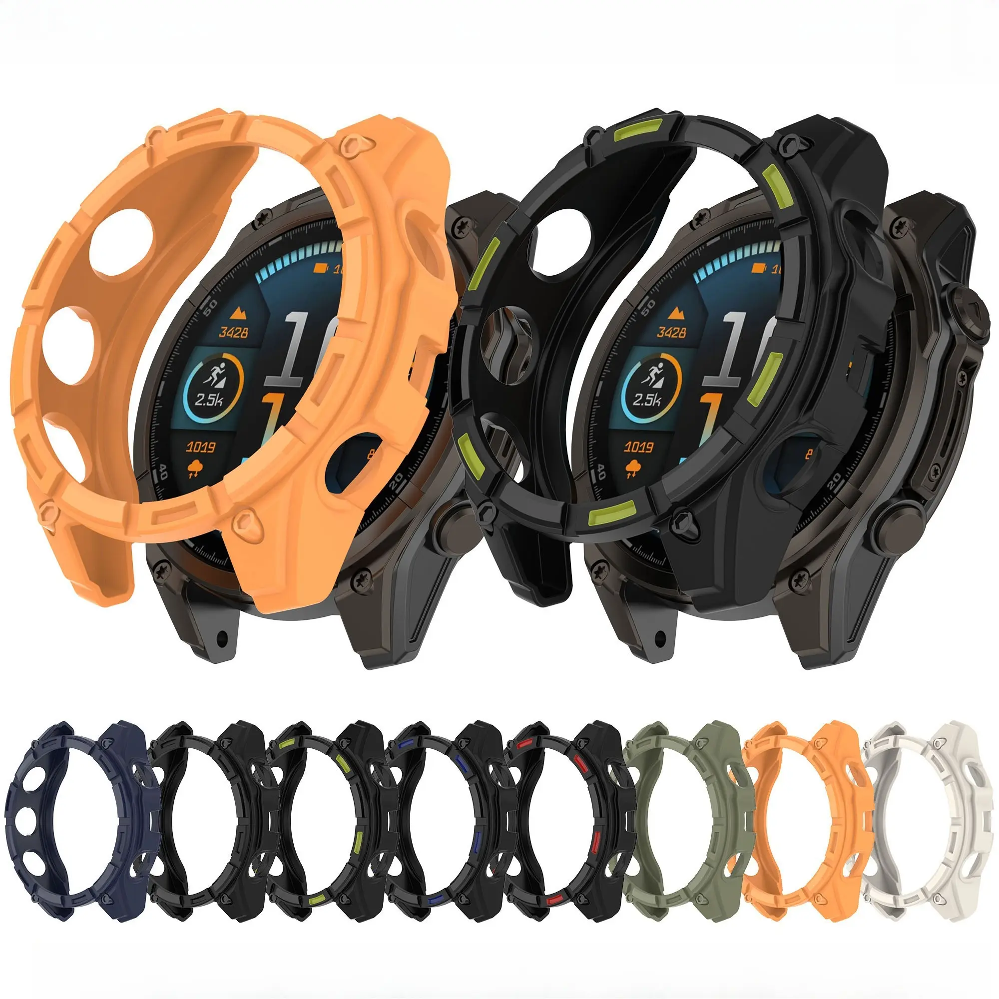 Leisure Sports Hollow Armor Watch Case Suitable for Garmin Quatix8 47mm/Quatix8 51mm Wearable Smart Watch Protective Case Case Watch Accessories Smartwatch Accessories Protector Cover
