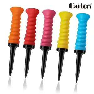 Caiton 5pcs Golf Tees: Made with high-quality rubber and plastic materials, durable, features a high-elasticity, ring-shaped pressure-reducing design, and a low-resistance design for improved stability, perfectly enhancing your golfing experience.