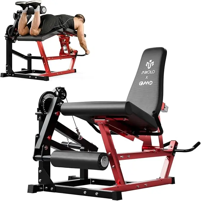 [2 packages shipping] GWMD Leg Extension and Curl Machine, Adjustable Leg Curl Machine, Seated Leg Extension and Lying Curl Machine for Home Gym, Leg Workout Equipment with Cable System
