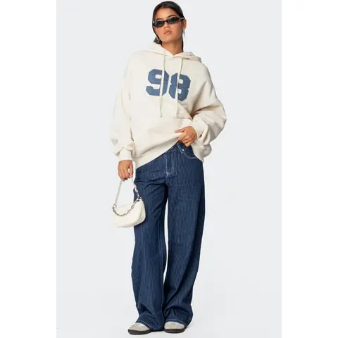 Pinstripe Low Rise Baggy Jeans