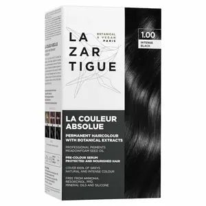 La Couleur Absolue Permanent Hair Color Kit 1.00 Intense Black Vegan AmmoniaFree with Botanical Extracts for 100% Grey Coverage 1.00 Intense Black1Application Day Use