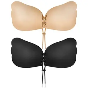 Lara Goddess Push-Up Invisible Bra, Strapless Silicone Breast Pads, Anti-Slip Thickening Underwire-Free Bra, Wedding Dress Compatible