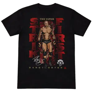 Randy Orton The Viper Strike First Graphic T-Shirt Black Unisex Wrestling Fan Tee, Vintage RKO Legend Shirt, Dark Aesthetic Streetwear, Gift for WWE Fan or Collector