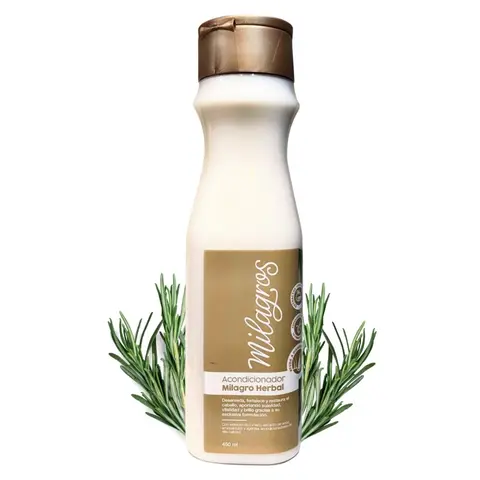 Milagros Herbal Biotin-Infused Rosemary Rice Extract Boost Conditioner - 450ml Chemical-Free Natural Daily Haircare for Adults, Scalp Nourish, Oily Hair Friendly, Strengthens, Detangling, Repairs, Smooths Shiny Locks, All Hair Types (Apply Wet)