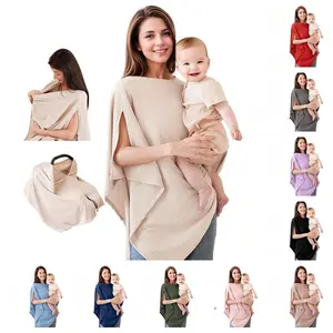 Nursing Cover for Breastfeeding, Soft & Breathable Privacy Poncho, Multi-Use Feeding Shawl, Comfortable & Portable Breastfeeding Cover for Women